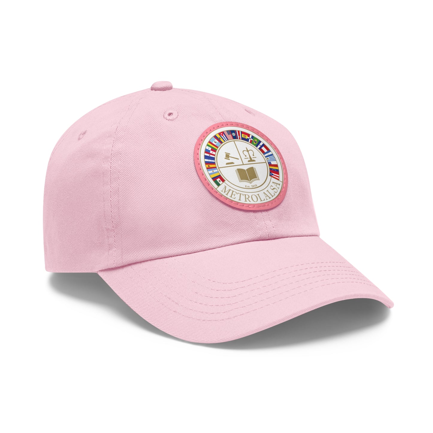 Dad Hat with Leather Patch (Round)