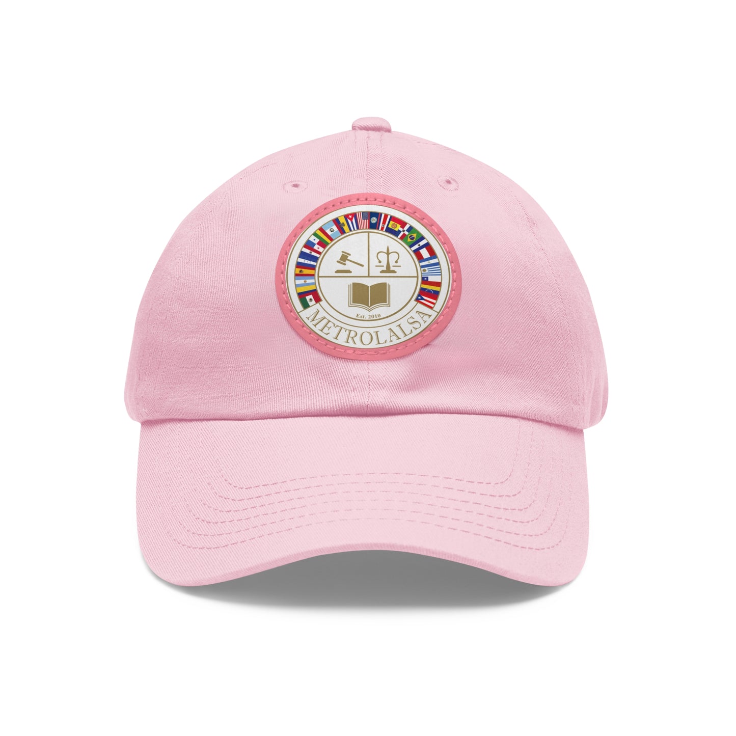 Dad Hat with Leather Patch (Round)